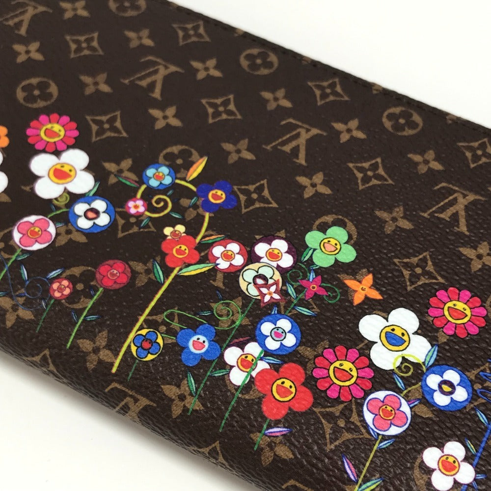 LOUIS VUITTON M14162 Japan Limited LV × TM Zippy Wallet Monogram Takashi Murakami Round Zipper Long Wallet Monogram Canvas Unisex Brown