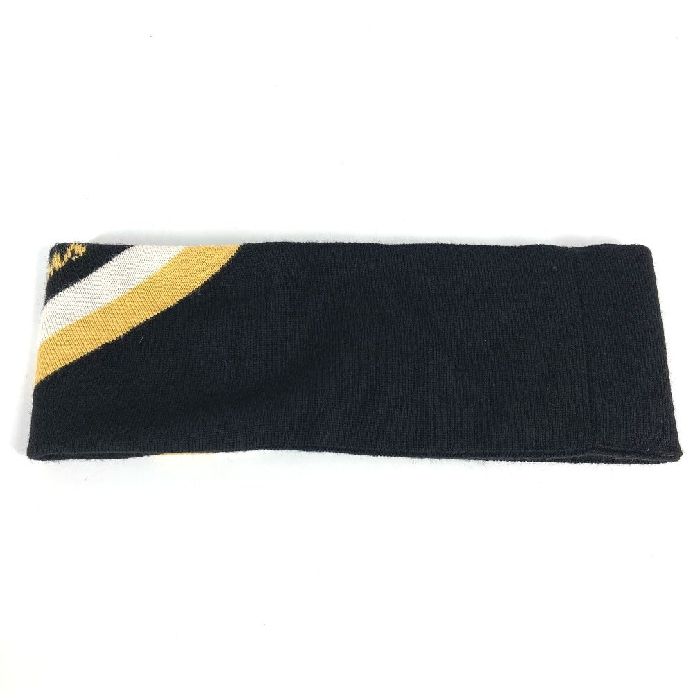 FENDI FXS385 Logo Accessory Headband Hair Band Wool Unisex Black