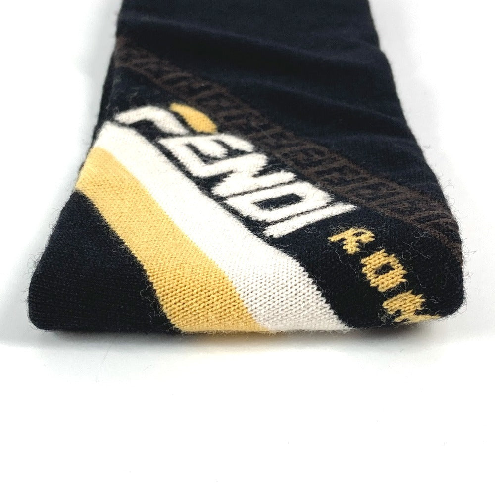 FENDI FXS385 Logo Accessory Headband Hair Band Wool Unisex Black