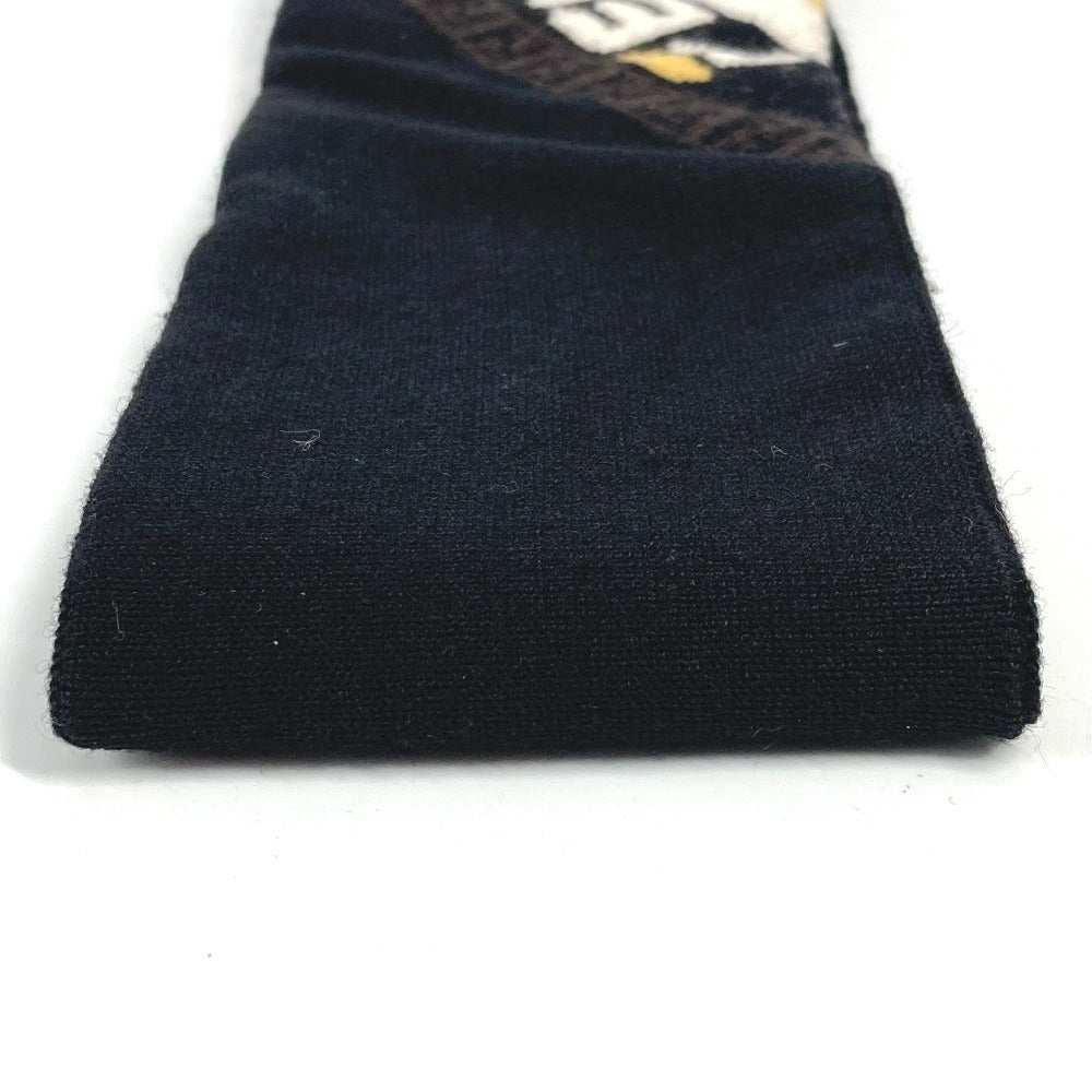 FENDI FXS385 Logo Accessory Headband Hair Band Wool Unisex Black