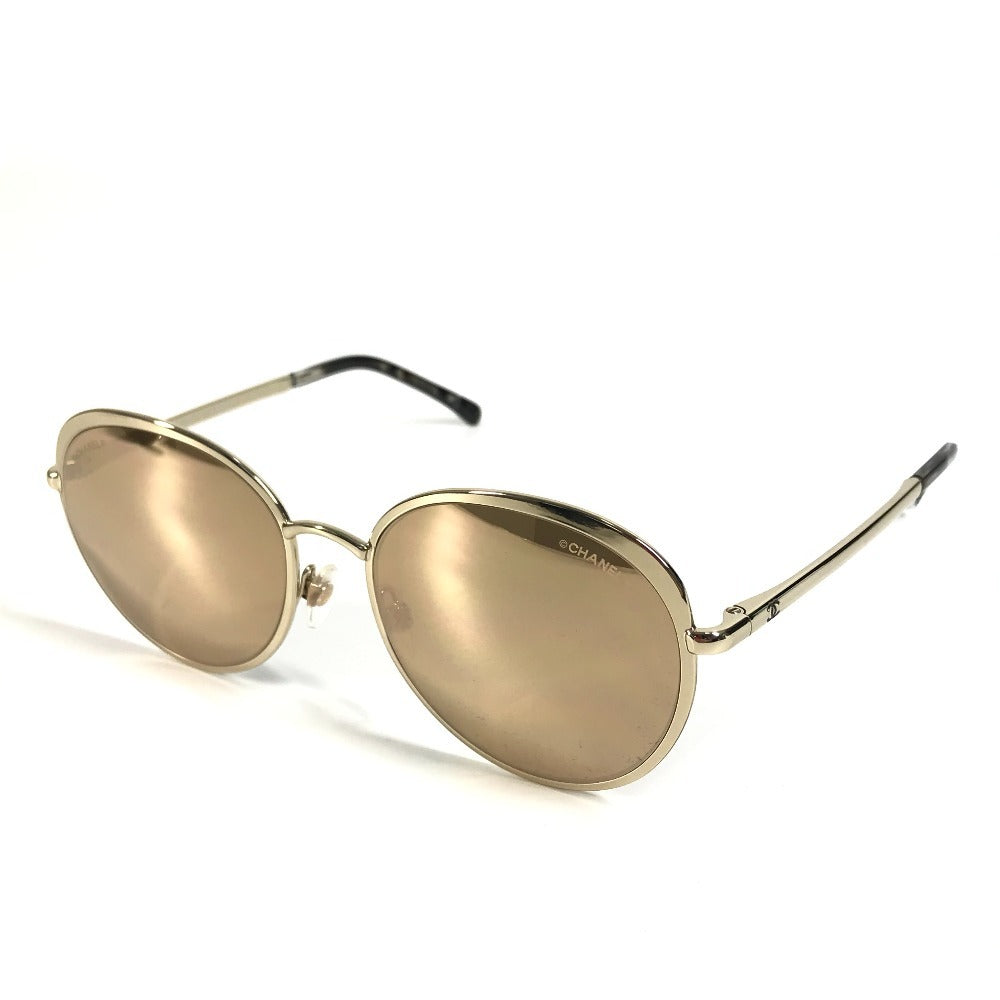 CHANEL 4206 Mirror Lens CC Logo Here Mark Glasses Eyewear Glasses Sunglasses Metal Ladies Gold