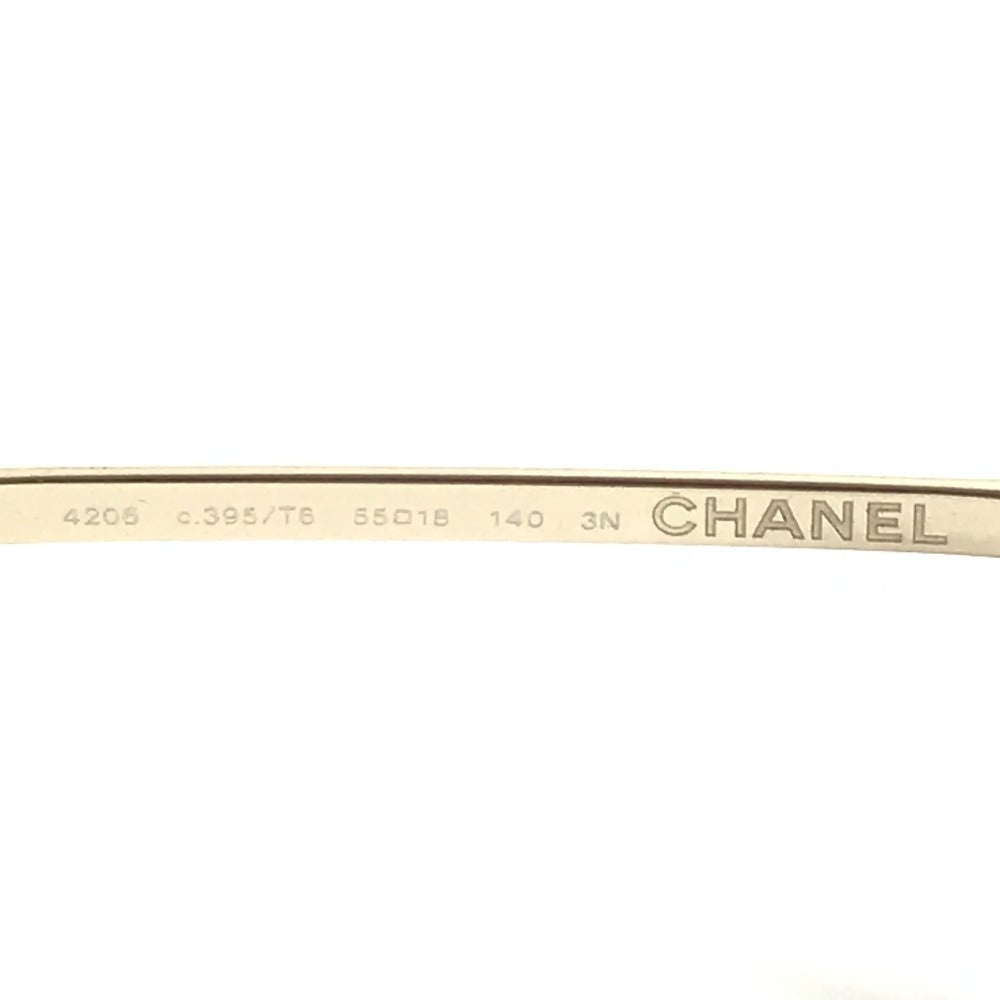 CHANEL 4206 Mirror Lens CC Logo Here Mark Glasses Eyewear Glasses Sunglasses Metal Ladies Gold