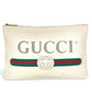 GUCCI 500984 Logo Bag Pouch Clutch Bag Leather Unisex White