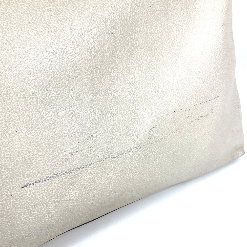 GUCCI 500984 Logo Bag Pouch Clutch Bag Leather Unisex White