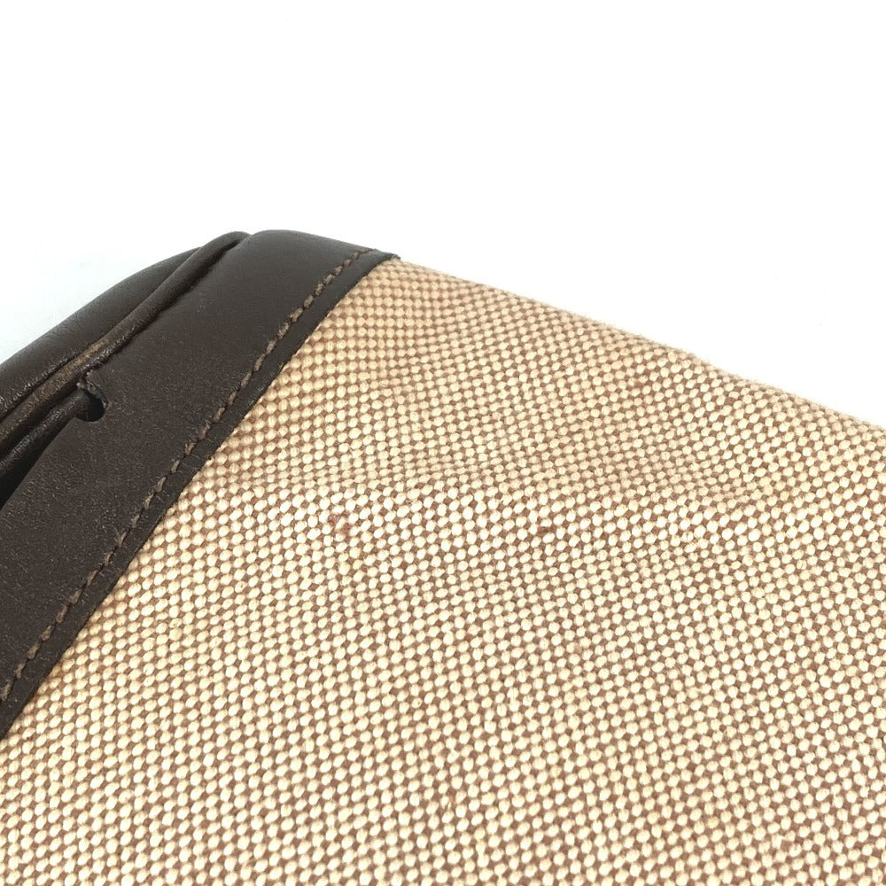 HERMES Equi Pouch Flap Bag Second Bag Clutch Bag Leather/Canvas Unisex Beige