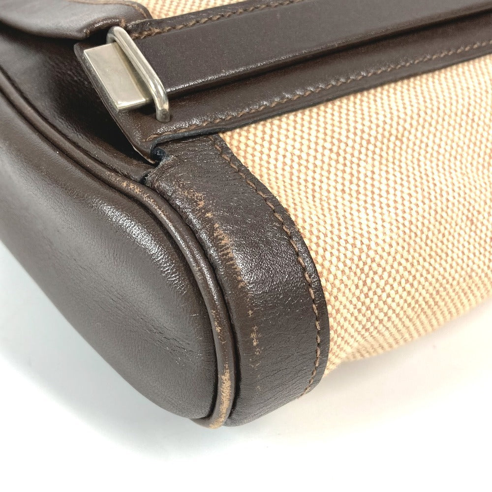 HERMES Equi Pouch Flap Bag Second Bag Clutch Bag Leather/Canvas Unisex Beige