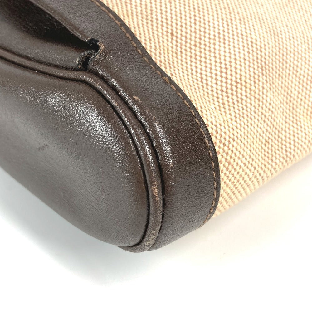 HERMES Equi Pouch Flap Bag Second Bag Clutch Bag Leather/Canvas Unisex Beige