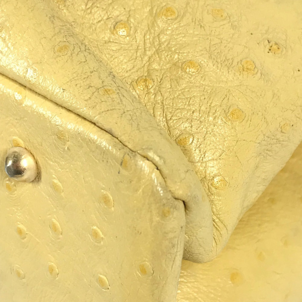 Versace Vintage Sunburst Logo Bag Tote Bag Bahu Beg Embossed Yellow Wanita