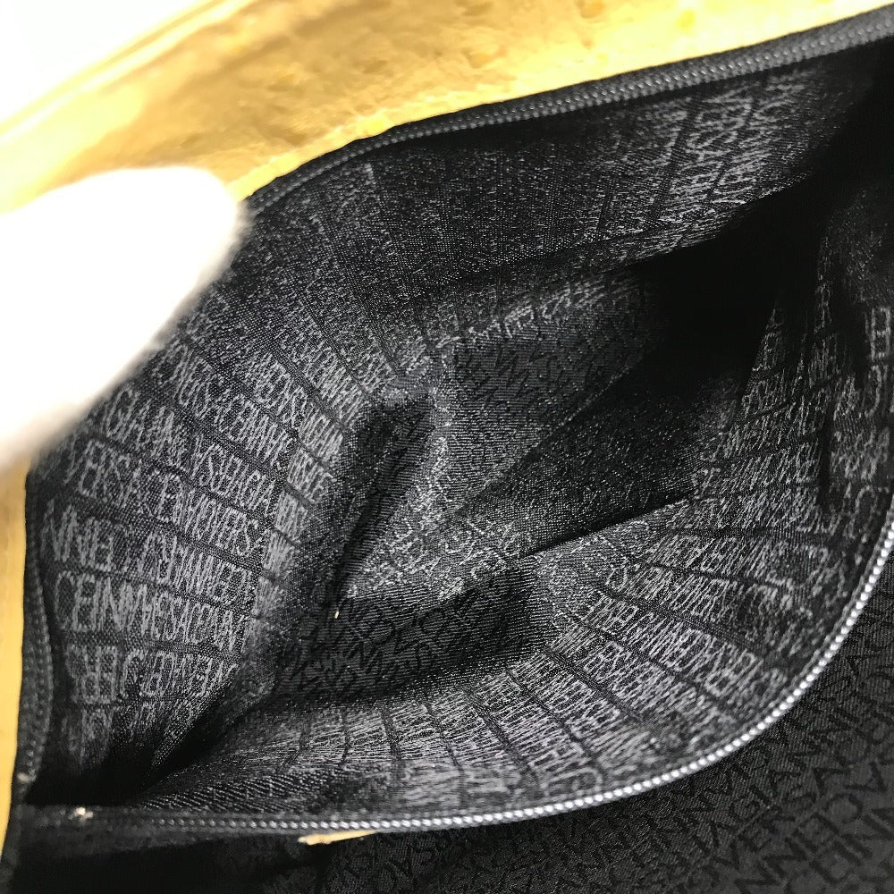 Versace Vintage Sunburst Logo Bag Tote Bag Bahu Beg Embossed Yellow Wanita