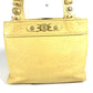 Versace Vintage Sunburst Logo Bag Tote Bag Bahu Beg Embossed Yellow Wanita