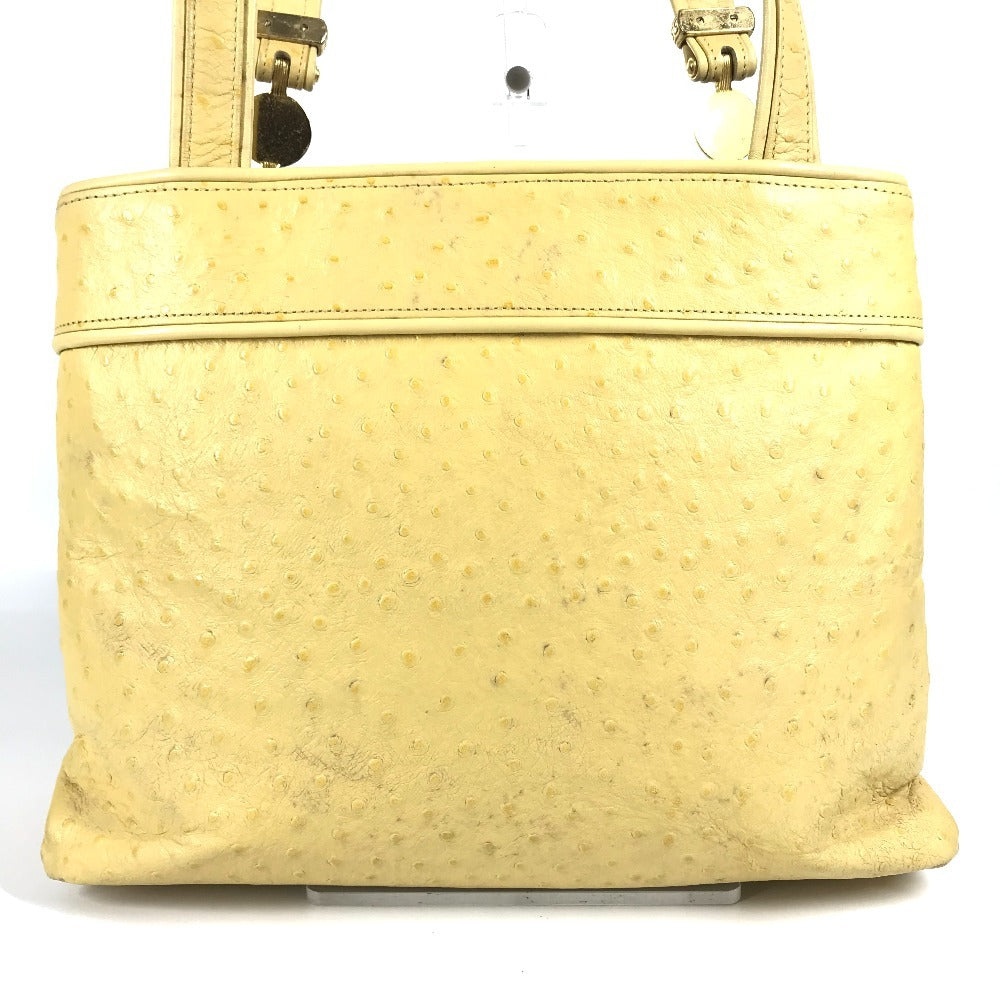 Versace Vintage Sunburst Logo Bag Tote Bag Bahu Beg Embossed Yellow Wanita