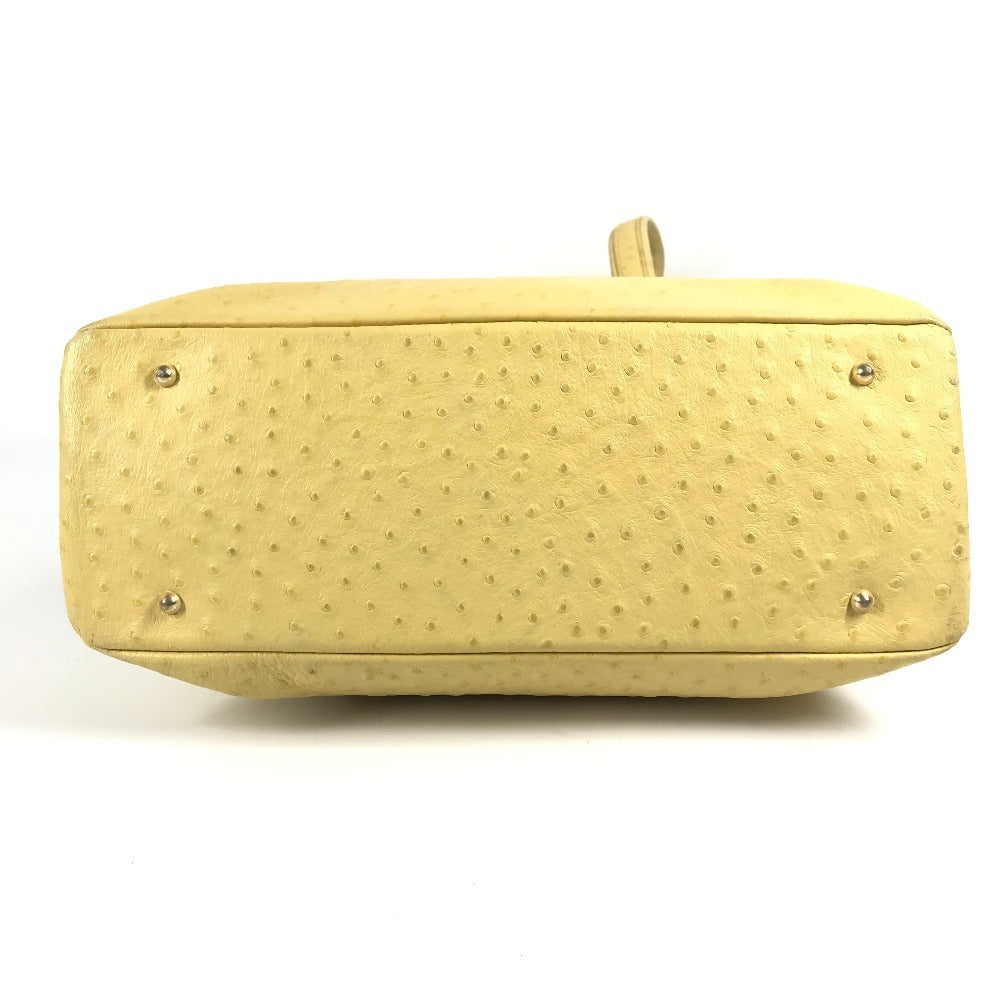 Versace Vintage Sunburst Logo Bag Tote Bag Bahu Beg Embossed Yellow Wanita