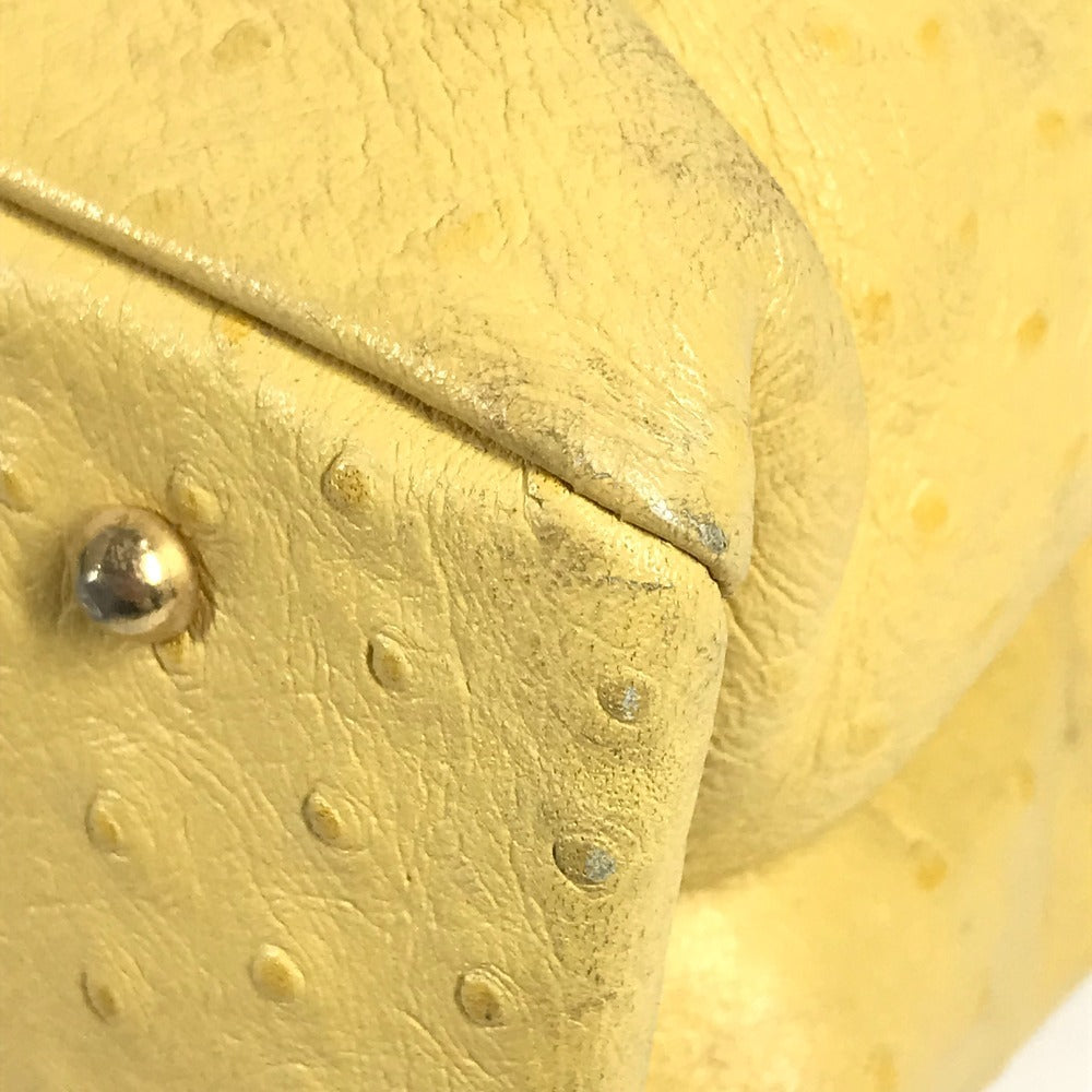 Versace Vintage Sunburst Logo Bag Tote Bag Bahu Beg Embossed Yellow Wanita