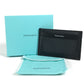 TIFFANY&Co. Diamond Point Business Card Holder Pass Case Card Case Leather Unisex Black
