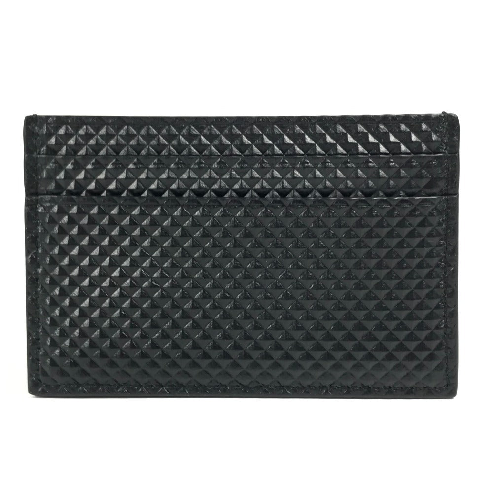 TIFFANY&Co. Diamond Point Business Card Holder Pass Case Card Case Leather Unisex Black