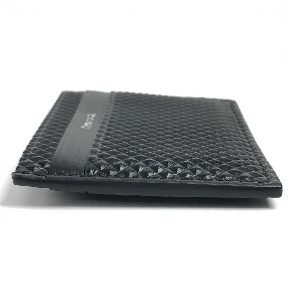 TIFFANY&Co. Diamond Point Business Card Holder Pass Case Card Case Leather Unisex Black