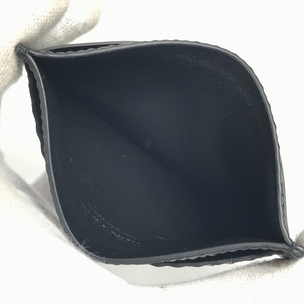 TIFFANY&Co. Diamond Point Business Card Holder Pass Case Card Case Leather Unisex Black