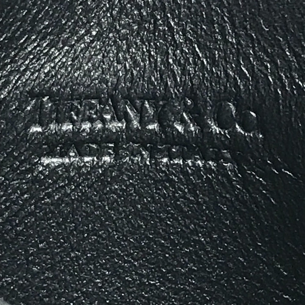 TIFFANY&Co. Diamond Point Business Card Holder Pass Case Card Case Leather Unisex Black