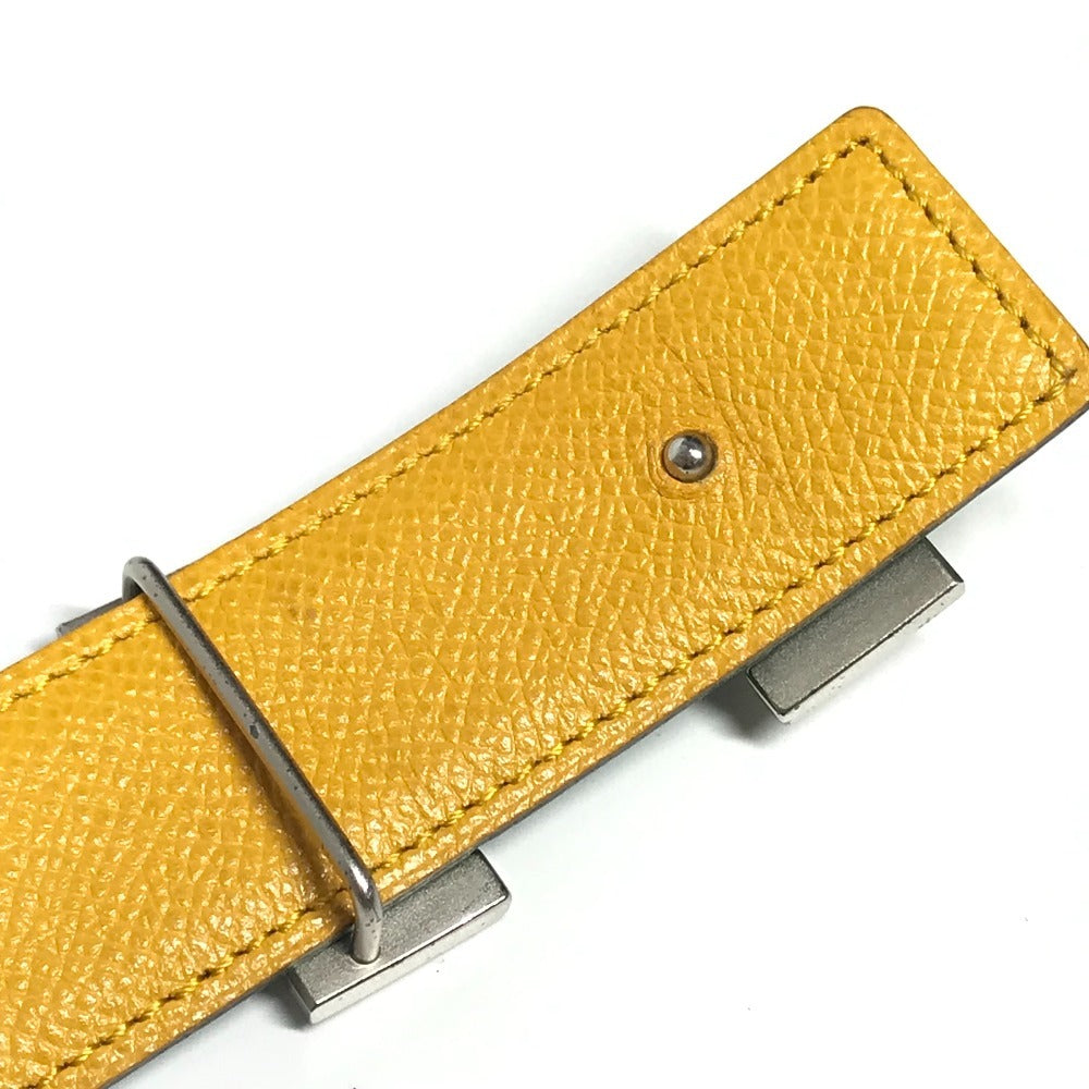 HERMES 빈티지 H 벨트 버클 벨트 액세서리 바지 벨트 벨트 가죽 여성 옐로우