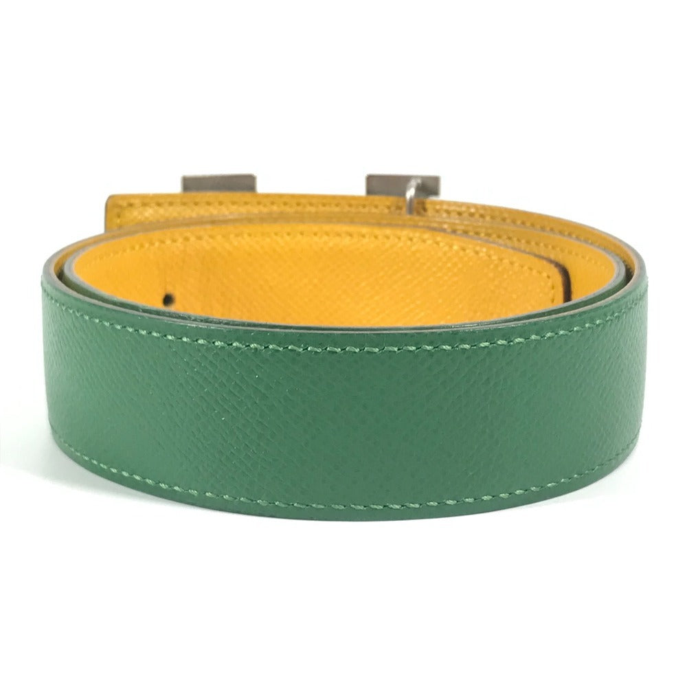 HERMES 빈티지 H 벨트 버클 벨트 액세서리 바지 벨트 벨트 가죽 여성 옐로우