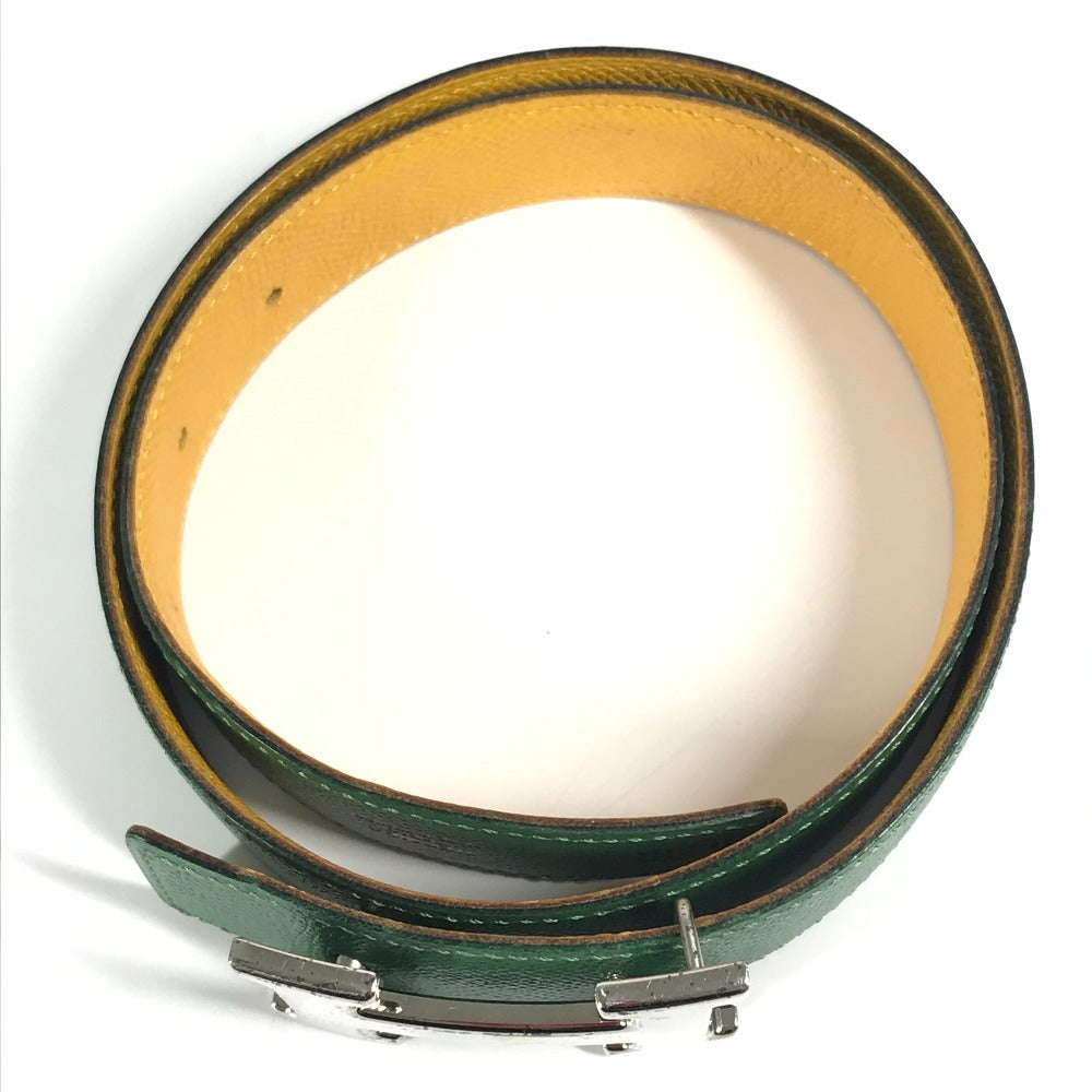 HERMES 빈티지 H 벨트 버클 벨트 액세서리 바지 벨트 벨트 가죽 여성 옐로우