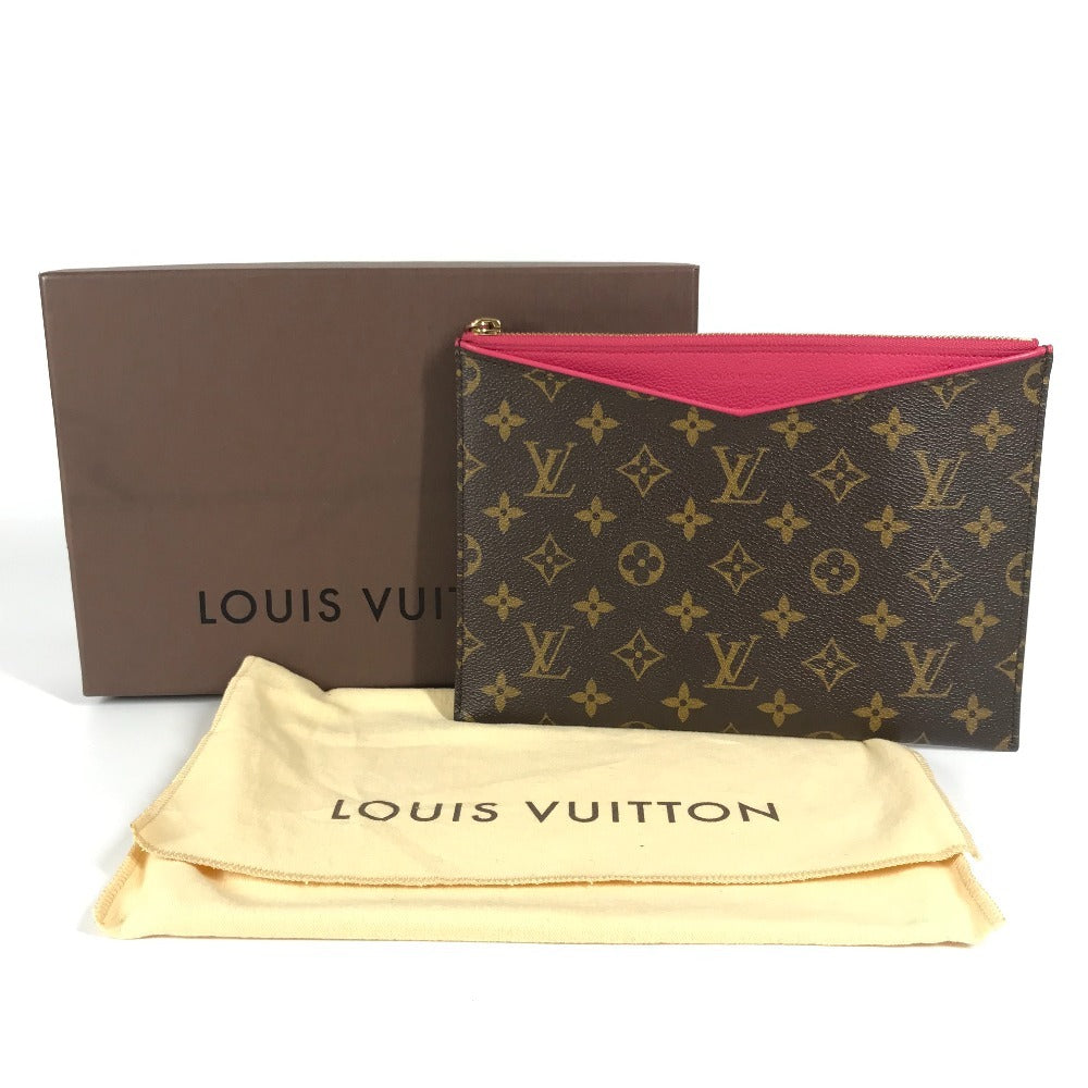 LOUIS VUITTON M60677 Monogram Pochette Pallas Pouch Bag Second Bag with Strap Clutch Bag Monogram Canvas Women's Rose Pink