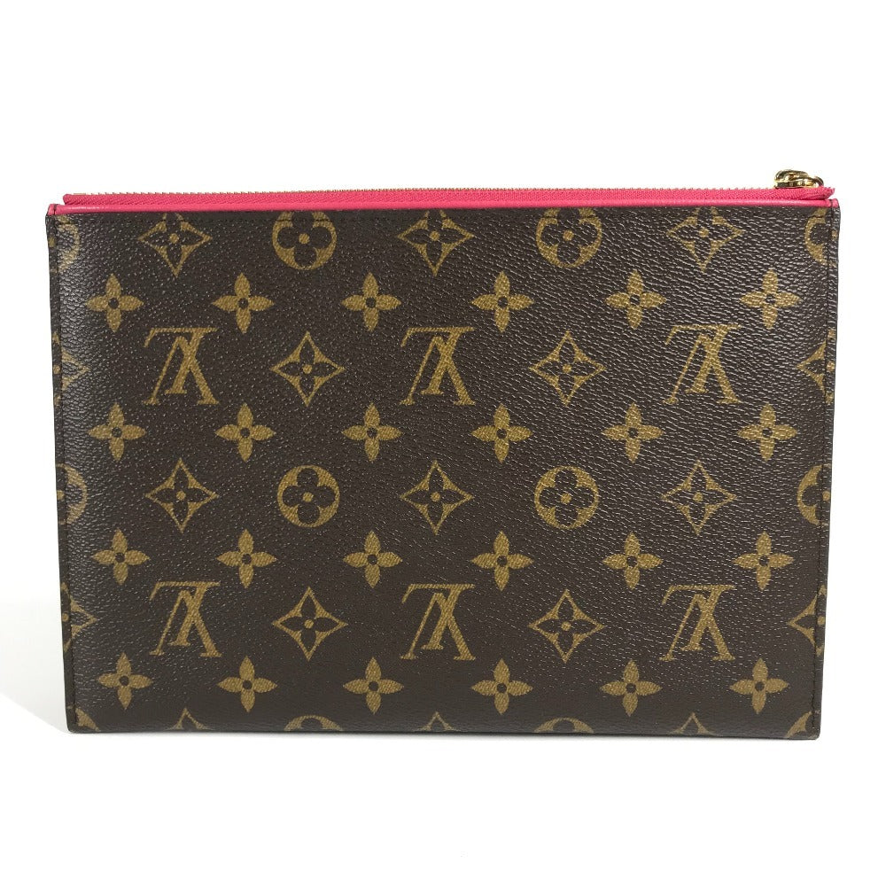 LOUIS VUITTON M60677 Monogram Pochette Pallas Pouch Bag Second Bag with Strap Clutch Bag Monogram Canvas Women's Rose Pink