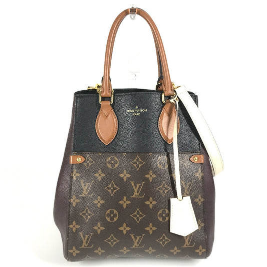 LOUIS VUITTON M45409 모노그램 폴드 토트 MM 백 숄더백 크로스바디 2WAY 백 핸드백 모노그램 캔버스 여성 브라운