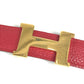 HERMES H Belt H Belt Constance Bottoms Belt Belt Leather Ladies Red x Black