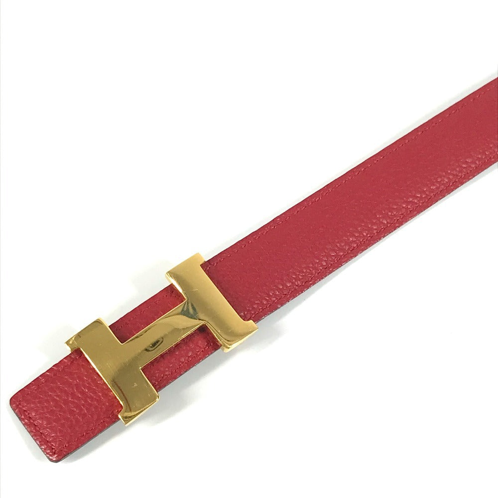 HERMES H Belt H Belt Constance Bottoms Belt Belt Leather Ladies Red x Black