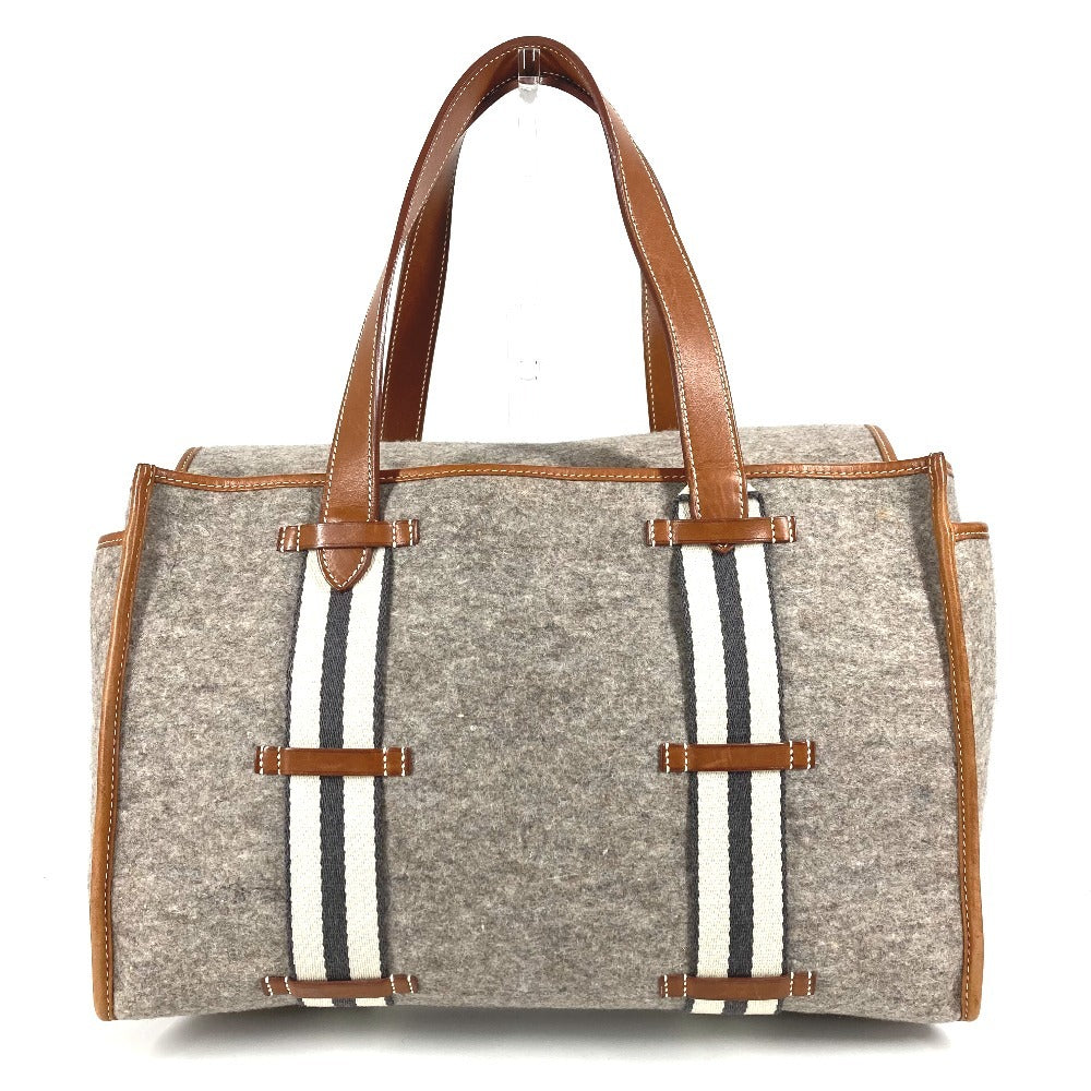 HERMES Camille Shoulder Bag Shoulder Tote Bag Felt Unisex Gray