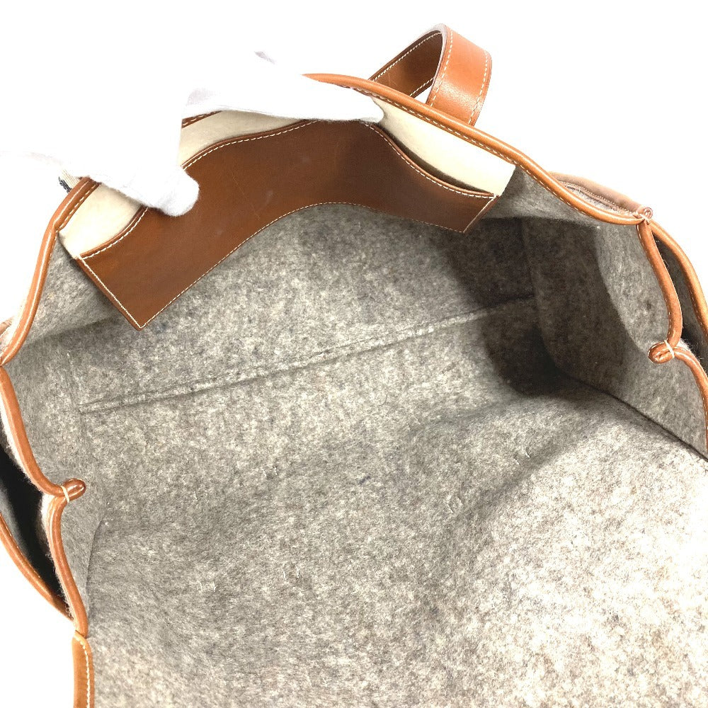 HERMES Camille Shoulder Bag Shoulder Tote Bag Felt Unisex Gray