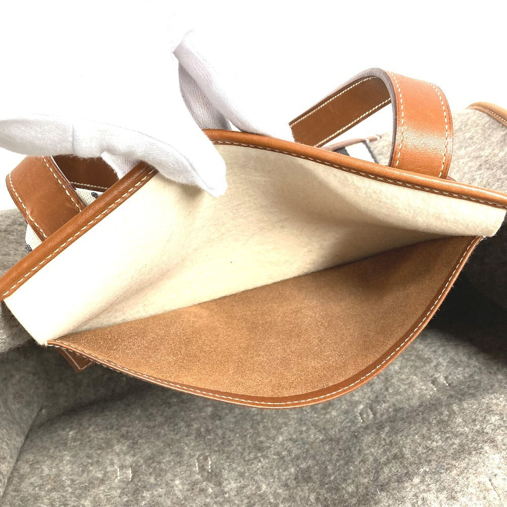 HERMES Camille Shoulder Bag Shoulder Tote Bag Felt Unisex Gray