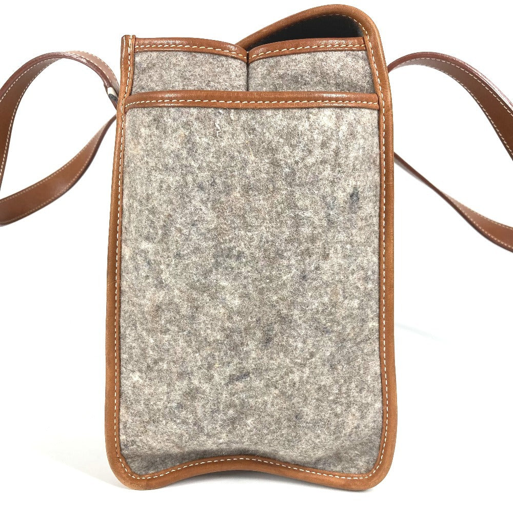 HERMES Camille Shoulder Bag Shoulder Tote Bag Felt Unisex Gray