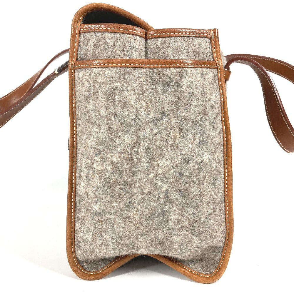 HERMES Camille Shoulder Bag Shoulder Tote Bag Felt Unisex Gray