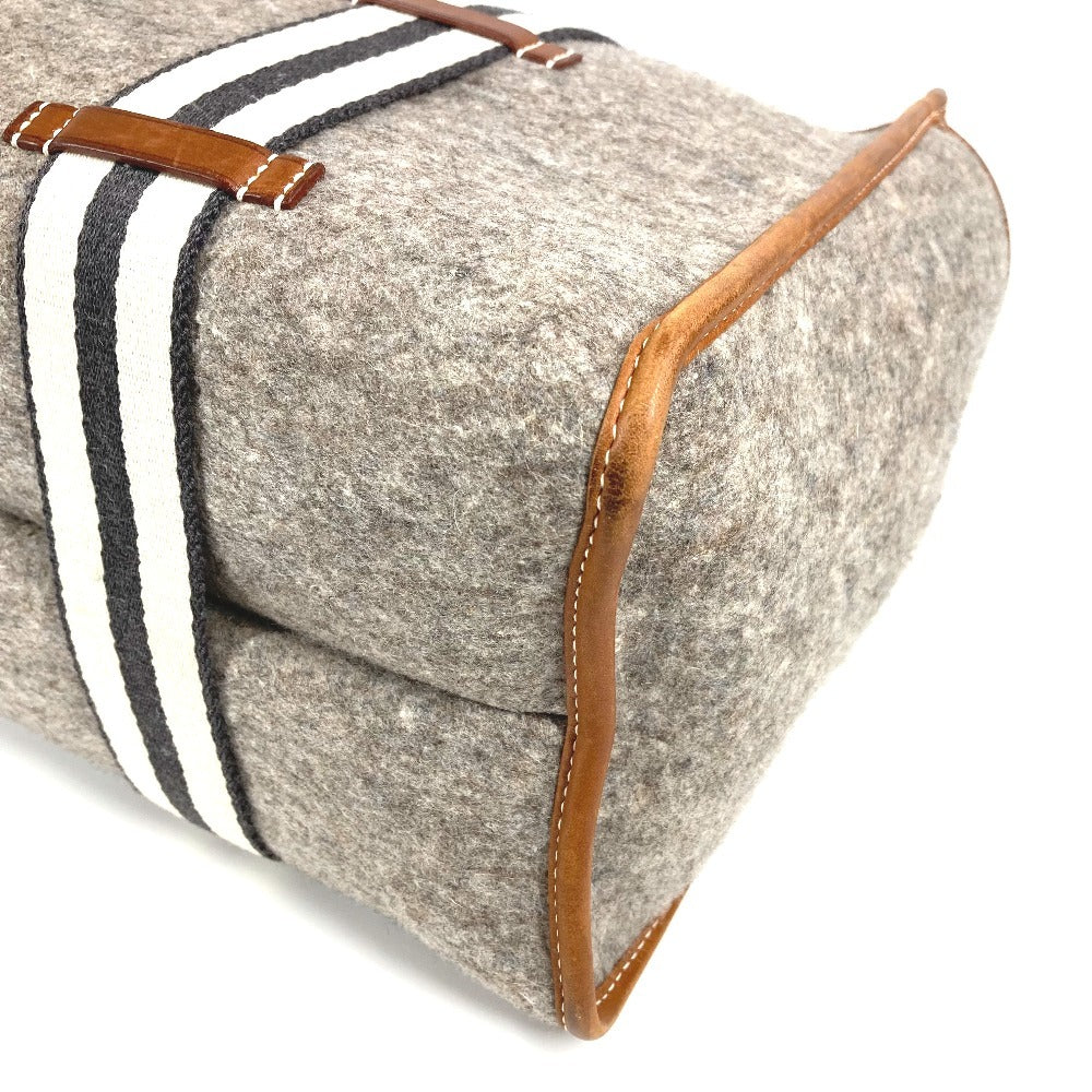 HERMES Camille Shoulder Bag Shoulder Tote Bag Felt Unisex Gray