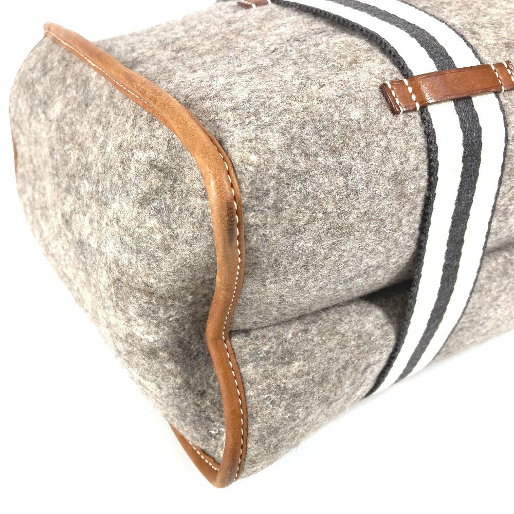 HERMES Camille Shoulder Bag Shoulder Tote Bag Felt Unisex Gray