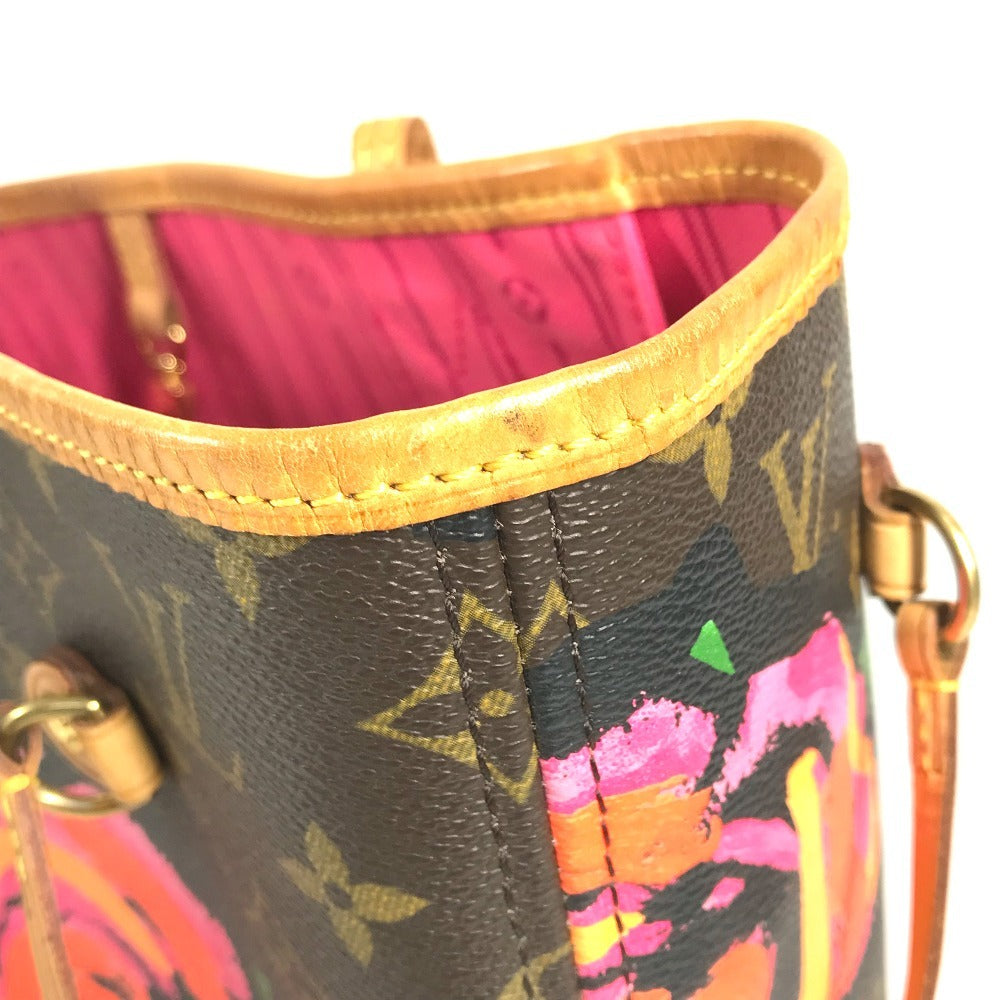 Louis Vuitton M48613 Monogram Rose Neverfull MM Bahu Bahu Tote Tote Bag Monogram Kanvas Wanita Coklat