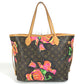 Louis Vuitton M48613 Monogram Rose Neverfull MM Bahu Bahu Tote Tote Bag Monogram Kanvas Wanita Coklat