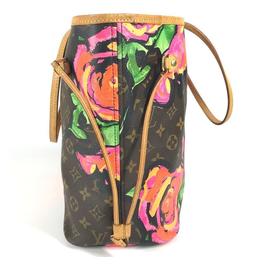 Louis Vuitton M48613 Monogram Rose Neverfull MM Bahu Bahu Tote Tote Bag Monogram Kanvas Wanita Coklat