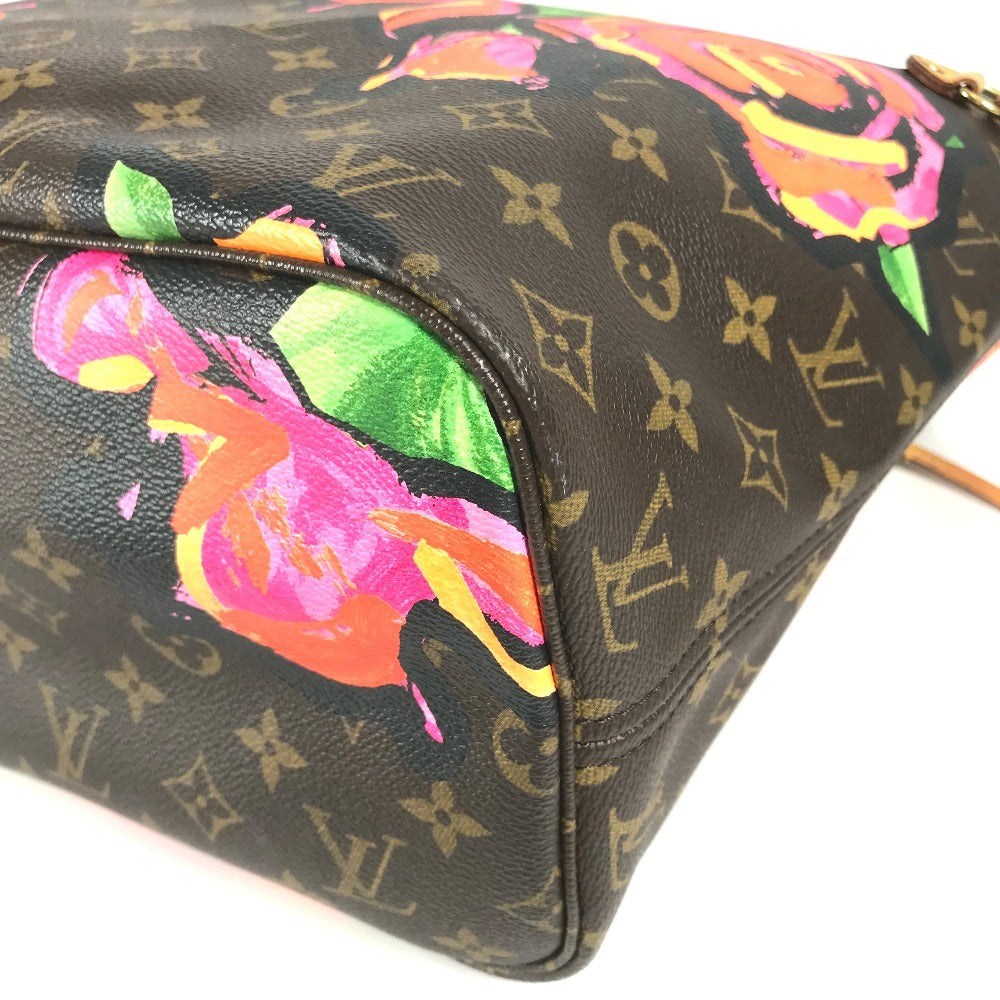 Louis Vuitton M48613 Monogram Rose Neverfull MM Bahu Bahu Tote Tote Bag Monogram Kanvas Wanita Coklat