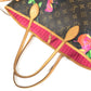 Louis Vuitton M48613 Monogram Rose Neverfull MM Bahu Bahu Tote Tote Bag Monogram Kanvas Wanita Coklat