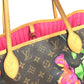 Louis Vuitton M48613 Monogram Rose Neverfull MM Bahu Bahu Tote Tote Bag Monogram Kanvas Wanita Coklat