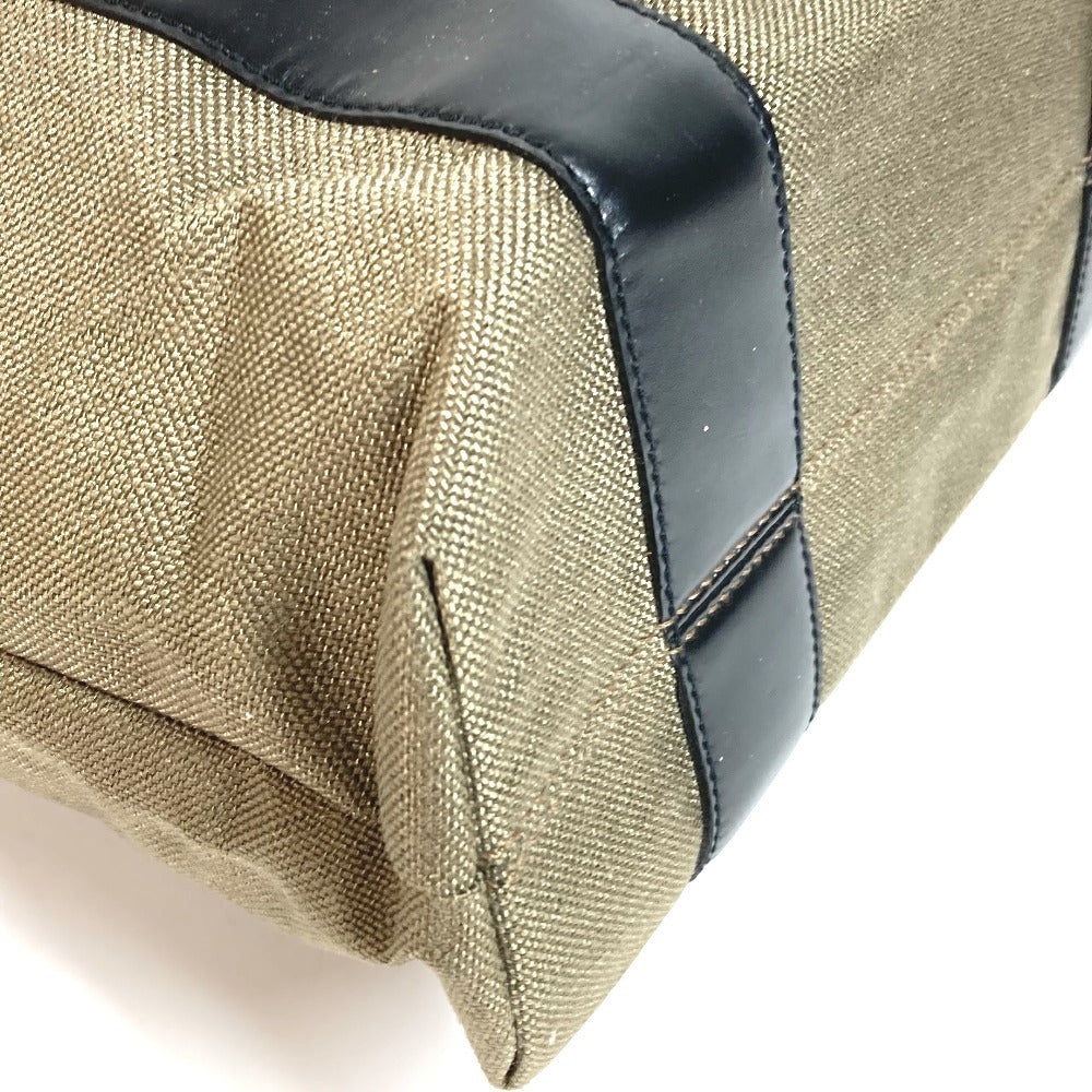 Salvatore Ferragamo Vertical Tote Logo Bag Tote Bag Business Bag Shoulder Bag Leather/Canvas Unisex Khaki