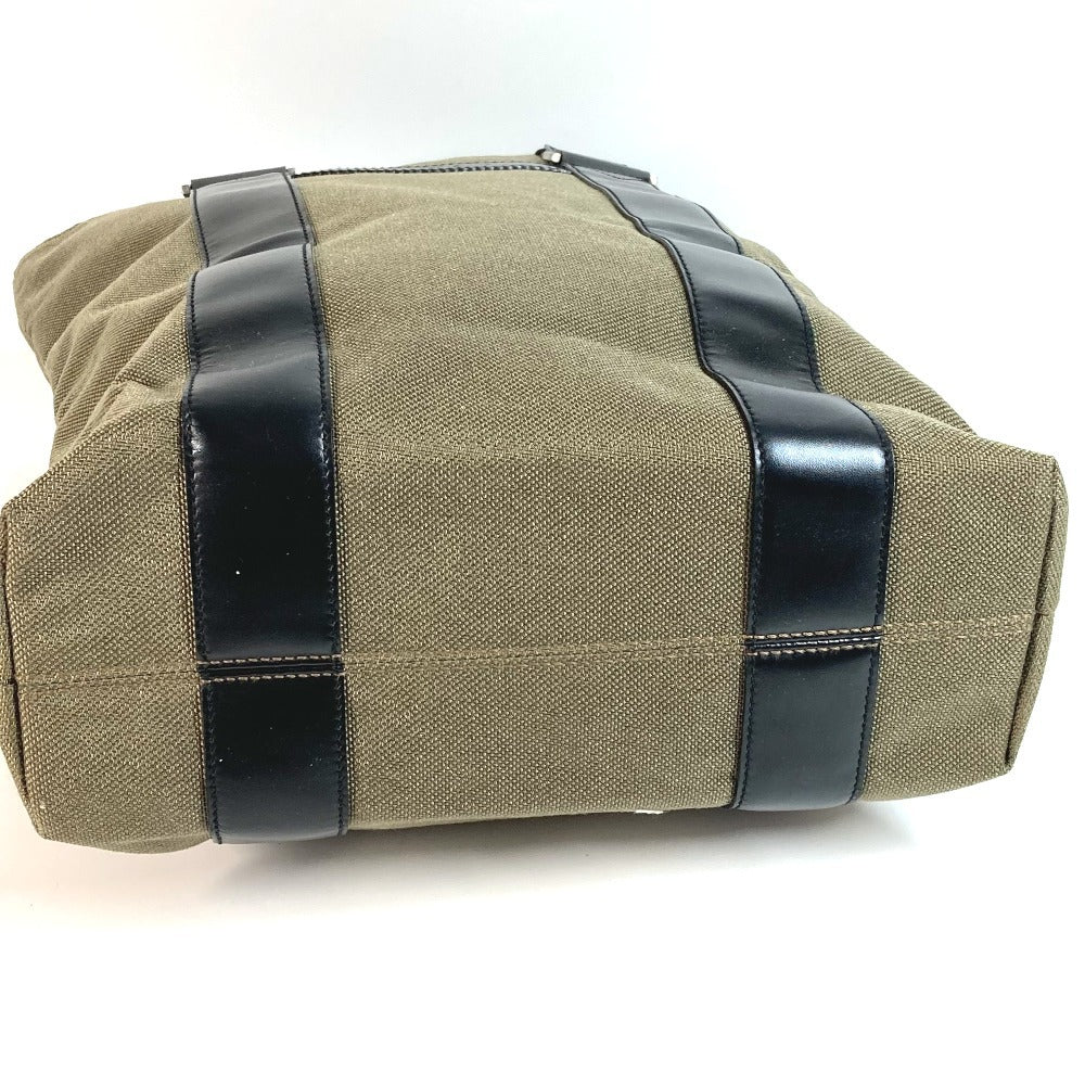 Salvatore Ferragamo Vertical Tote Logo Bag Tote Bag Business Bag Shoulder Bag Leather/Canvas Unisex Khaki