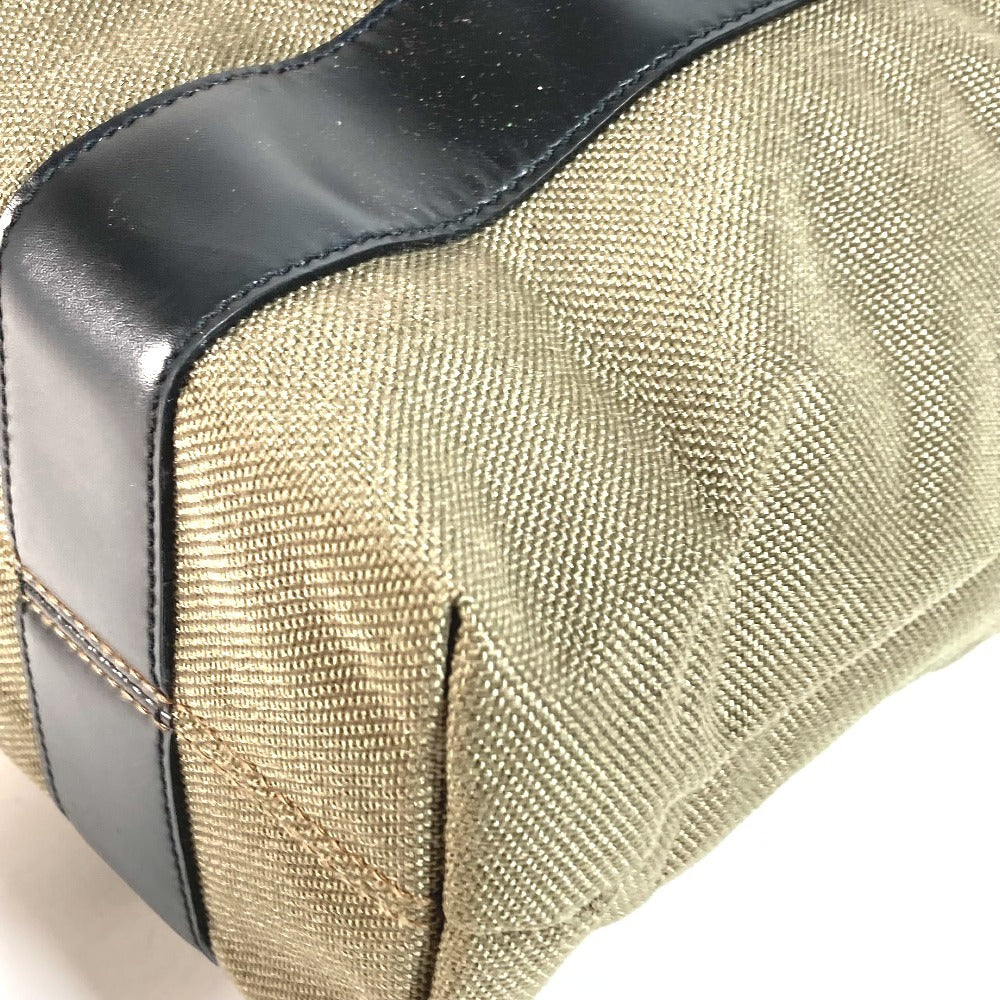 Salvatore Ferragamo Vertical Tote Logo Bag Tote Bag Business Bag Shoulder Bag Leather/Canvas Unisex Khaki