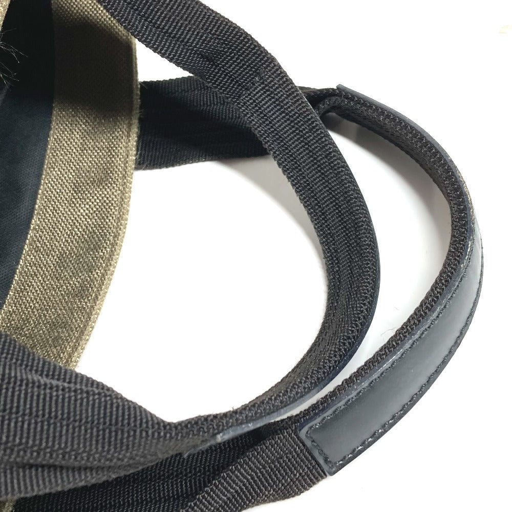 Salvatore Ferragamo Vertical Tote Logo Bag Tote Bag Business Bag Shoulder Bag Leather/Canvas Unisex Khaki