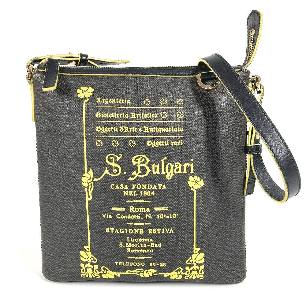 BVLGARI Collezione S.Bulgari Logo Bag Crossbody Pochette Shoulder Bag PVC/Leather Unisex Gray