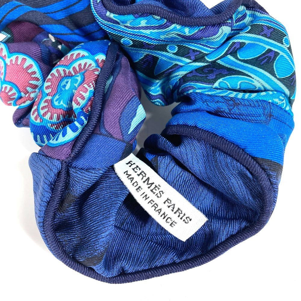 HERMES Claudia Hair Accessory Hair Tie Scrunchie Silk Ladies Blue