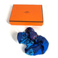 HERMES Claudia Hair Accessory Hair Tie Scrunchie Silk Ladies Blue